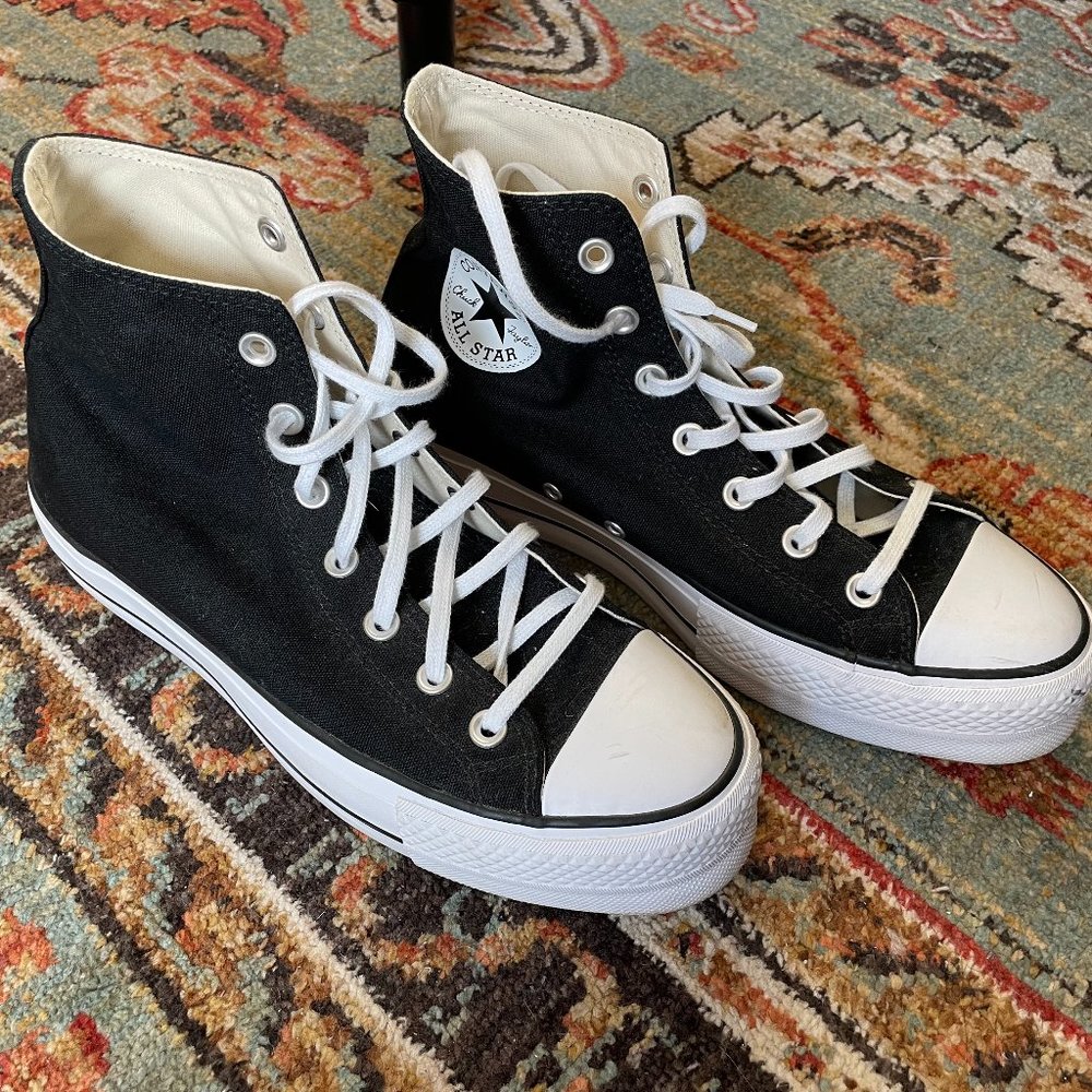 Black Platform High Top Converse